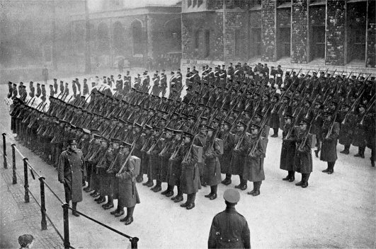 1st Battalion Worcestershire Regiment on parade at the Tower of London